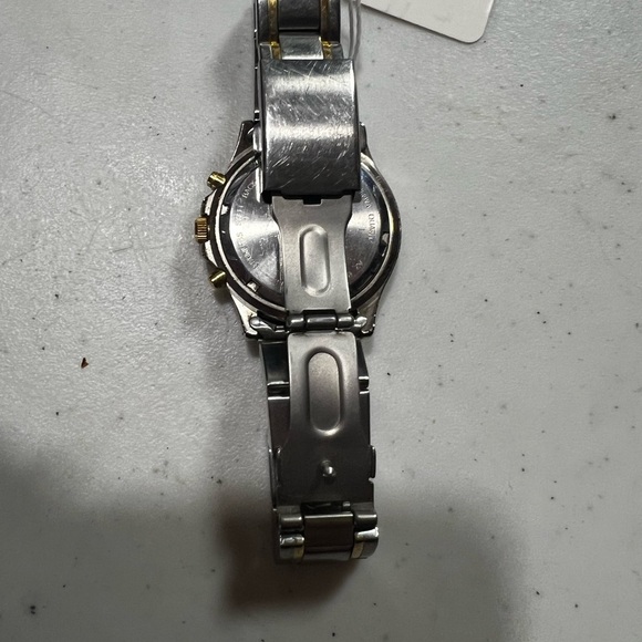 Bulova Chronograph White Dial Watch 2 Tone 45B17 - Picture 3 of 4